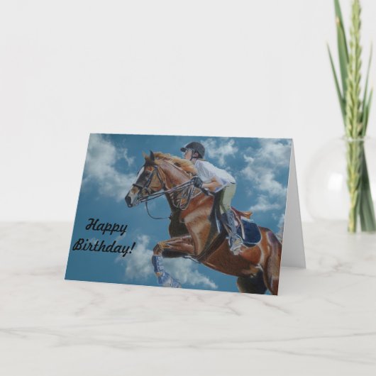 馬のジャンプと雲 カード (正面)