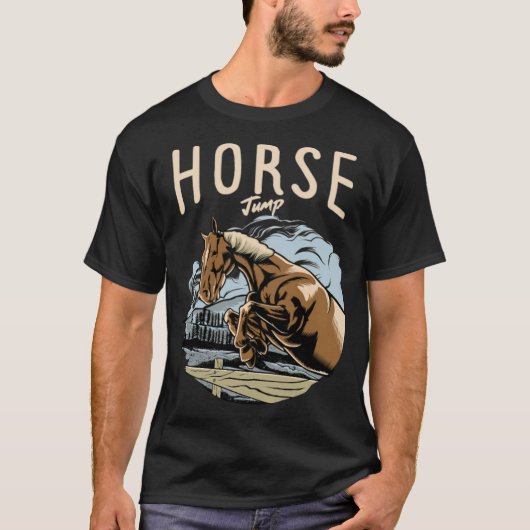 馬のジャンプのロデクールオ Tシャツ (正面)
