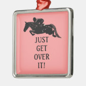 馬のジャンプを乗り越える メタルオーナメント (左)