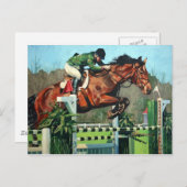 馬のジャンプ ポストカード (正面/裏面)