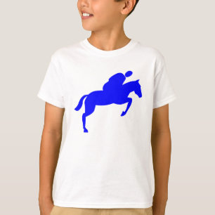 馬のジャンプ – 青 Tシャツ