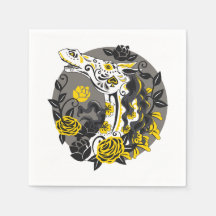 馬のスカルと黄色のバラの日の死