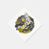 馬のスカルと黄色のバラの日の死 スタンダードカクテルナプキン (角)