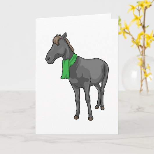 馬のスカーフ カード (黄色い花)