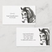 馬のスケッチとカタツムリのビット灰色 名刺 (正面/裏面)