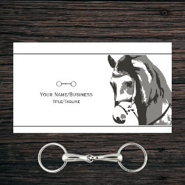 馬のスケッチとカタツムリのビット灰色 名刺