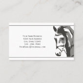 馬のスケッチとカタツムリのビット灰色 名刺 (裏面)