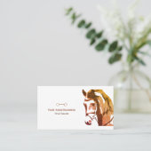 馬のスケッチとカタツムリの茶色のビット 名刺 (スタンド正面)