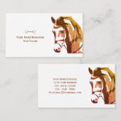 馬のスケッチとカタツムリの茶色のビット 名刺 (正面/裏面)