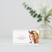 馬のスケッチとカタツムリの茶色のビット 名刺 (スタンド正面)