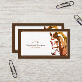 馬のスケッチとカタツムリの茶色のビット 名刺