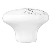 馬のスケッチのアートワーク セラミックノブ (側面)