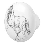 馬のスケッチのアートワーク セラミックノブ (右)