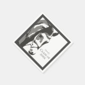 馬のスケッチ、カタツムリのビットグレーの卒業クラス スタンダードカクテルナプキン (角)