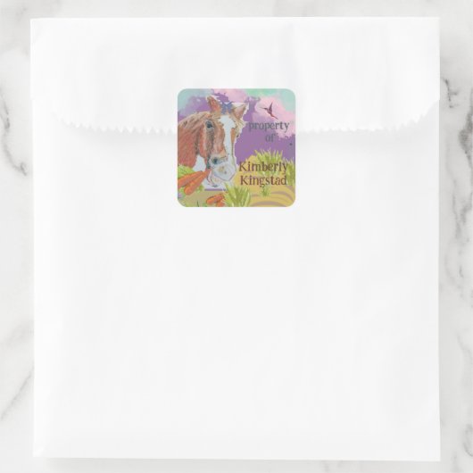 馬のステッカーの特性 スクエアシール (バッグ)