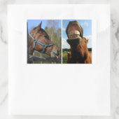 馬のステッカー 長方形シール (バッグ)