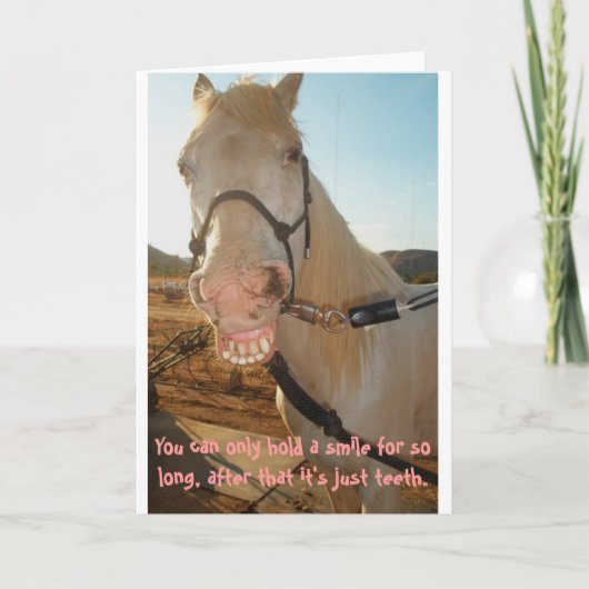 馬のスマイル挨拶のCardBlank カード (正面)