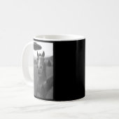 馬のセルフィーエイリアンUFO コーヒーマグカップ (正面左)
