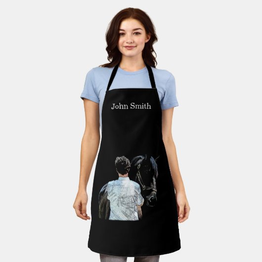 馬のダークエプロンを持つ男 エプロン (着用した状態)