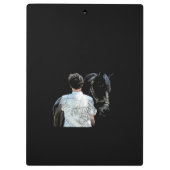 馬のダーククリップボードを持つ男 クリップボード (裏面)