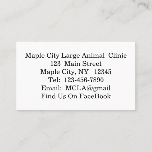 馬のダークビジネスカードを持つ男 名刺 (裏面)