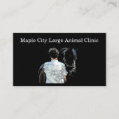 馬のダークビジネスカードを持つ男 名刺 (正面)