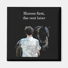 馬のダークマグネットを持つ人 マグネット