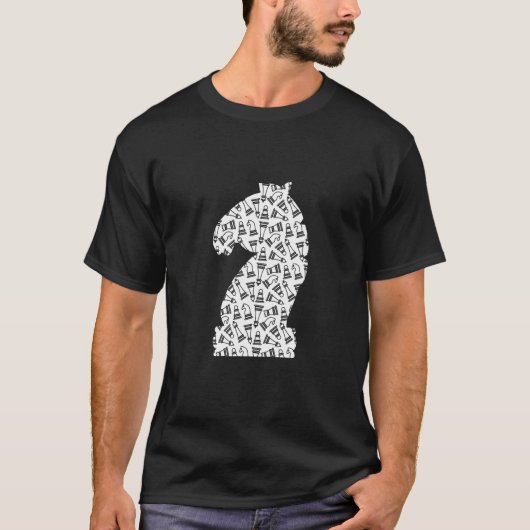 馬のチェス駒 チェスプレイヤー Tシャツ (正面)