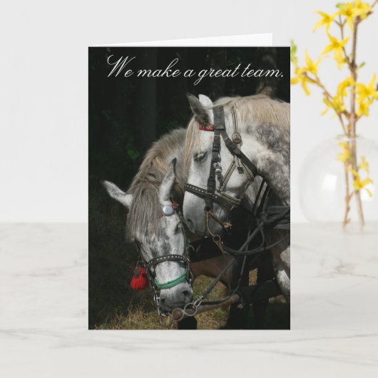 馬のチーム「チームを素晴らし作る」 カード (黄色い花)