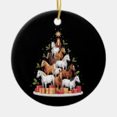 馬のツリー クリスマス 馬 ギフト セラミックオーナメント (正面)