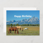 馬のテトン山の風景の写真 ポストカード (正面/裏面)