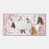 馬のテーマのギフトパーソナライズされた名 デスクマット (キーボード&マウス)