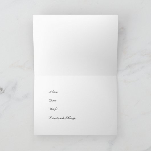 馬のテーマのベビーの到着の発表 案内状 (内部)