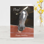 馬のテーマの誕生日カード カード (黄色い花)