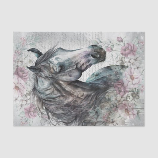 馬のデコパージュ 薄葉紙 (正面)