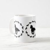 馬のデザインシルエット コーヒーマグカップ (正面左)