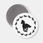 馬のデザインシルエット マグネット (正面/裏面)