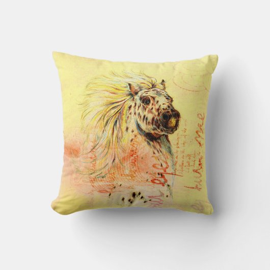 馬のデザイン2の枕 クッション (正面)