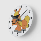 馬のデザイン ラウンド壁時計 (傾斜)