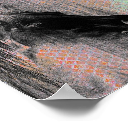 馬のデジタルアート ポスター (角)