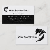 馬のトレーナー、搭乗馬厩舎、乗馬レッスン 名刺 (正面/裏面)