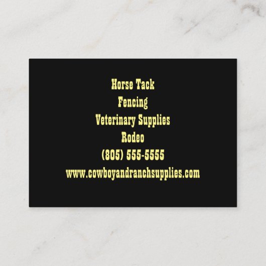 馬のトレーニング用品サービスのレッスンのビジネスC 名刺 (裏面)
