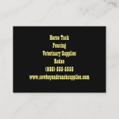 馬のトレーニング用品サービスレッスン 名刺 (裏面)