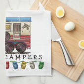 馬のトレーラーのキャンピングカー キッチンタオル (四つ折り)