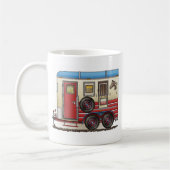 馬のトレーラーのキャンピングカー コーヒーマグカップ (左)