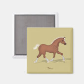 馬のトロッティングソレルフォールゲート マグネット (正面/裏面)