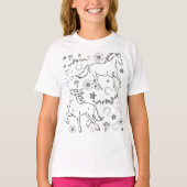 馬のドゥードルぬりえ Tシャツ (正面)