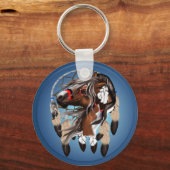 馬のドメ絵を描イムキャッチャーのキーチェーン キーホルダー (正面)