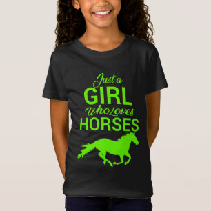 馬のネオンが大好きな女の子 Tシャツ