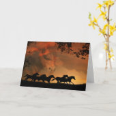 馬のハッピーバースデーカード カード (黄色い花)